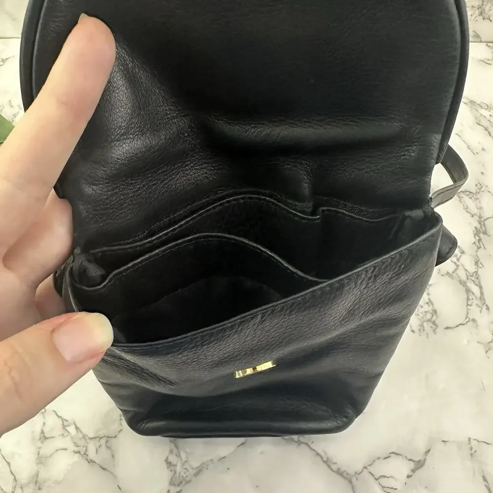 Mowen Designs Vintage 90s Leather Mini Purse Bag Black Cross Body Soft